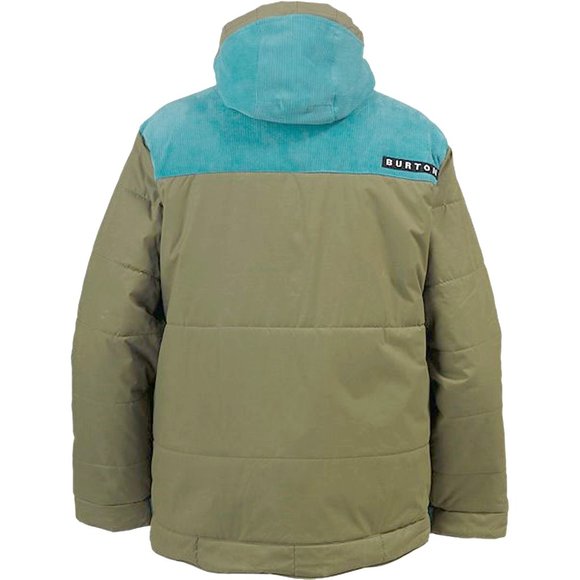 NEW $280 BURTON DURBAN JACKET!  Green  Blue Corduroy Trim  Growling Bear Lining - Picture 2 of 3